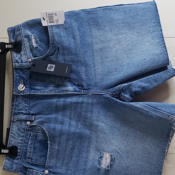 Numero Tulum High Rise Relaxed Mid Thigh Shorts Vintage Blue 27 - Picture 3 of 6
